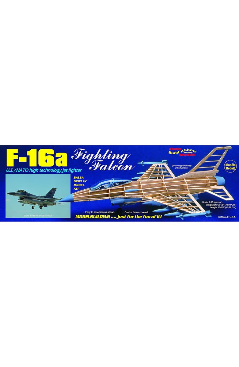Guillow's F16 Fighting Falcon Model Kit, Small, Main, color, Multicolored