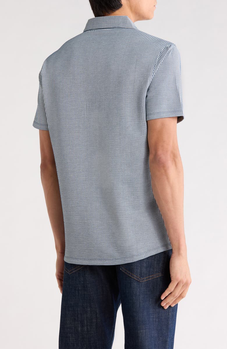 Robert Barakett Wendell Short Sleeve Knit Button-Up Shirt, Alternate, color, Blue