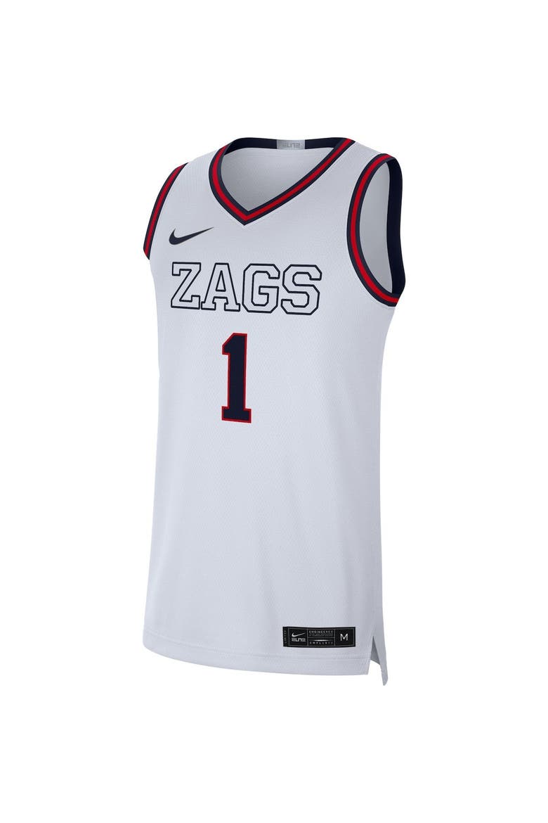 Men's Nike # White Gonzaga Bulldogs Limited Basketball Jersey, Alternate, color, White