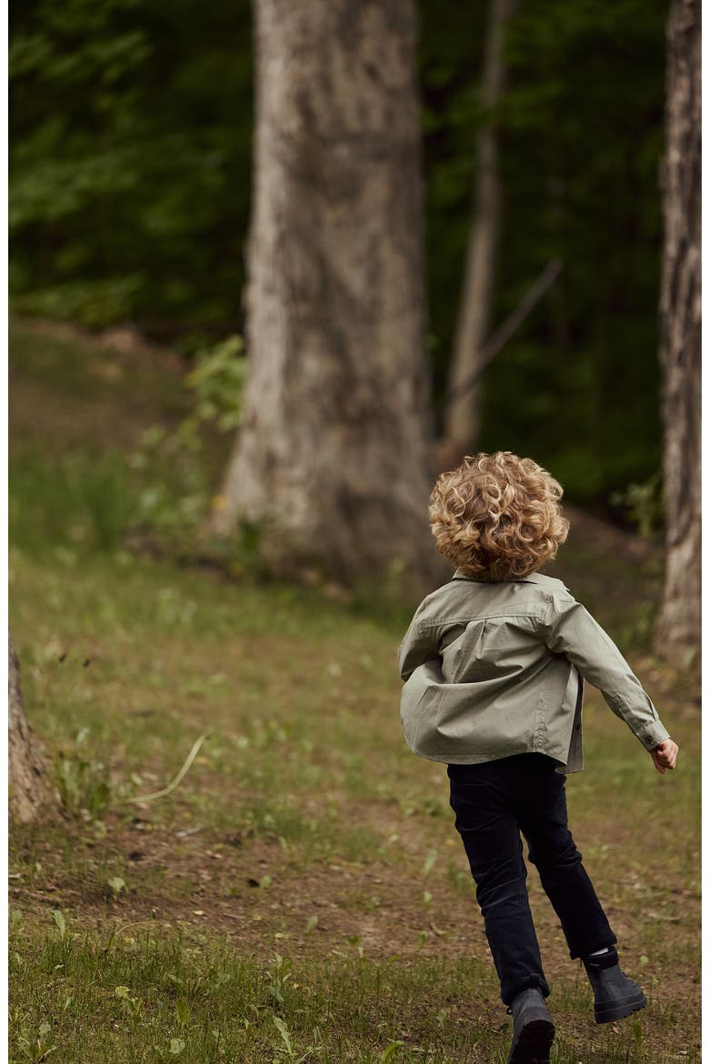 Kids' Organic Cotton Button-Up Shirt, Alternate, color, DUSTY GREEN