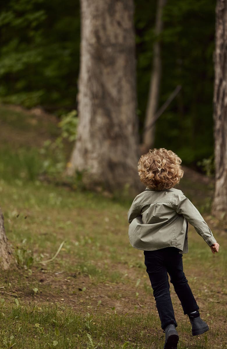 MILES THE LABEL Kids' Organic Cotton Button-Up Shirt, Alternate, color, Dusty Green