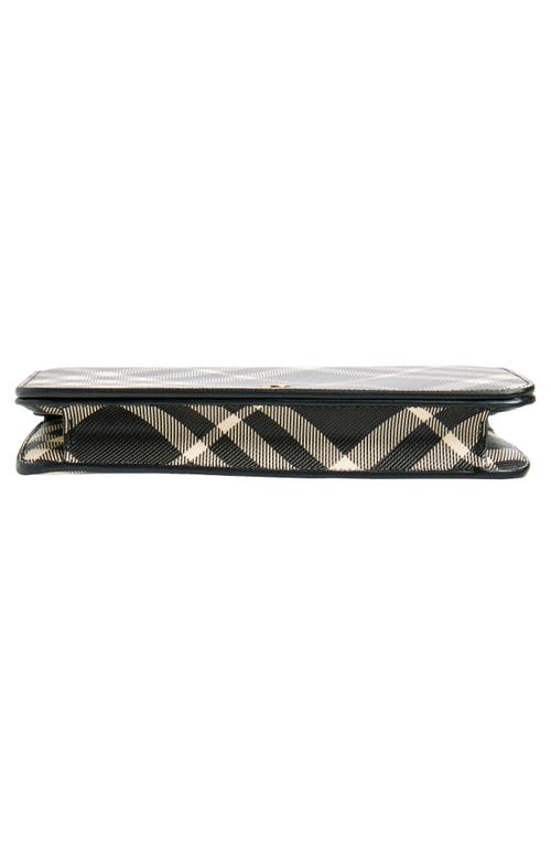 Burberry Check Canvas Wallet On Chain In Black/calico