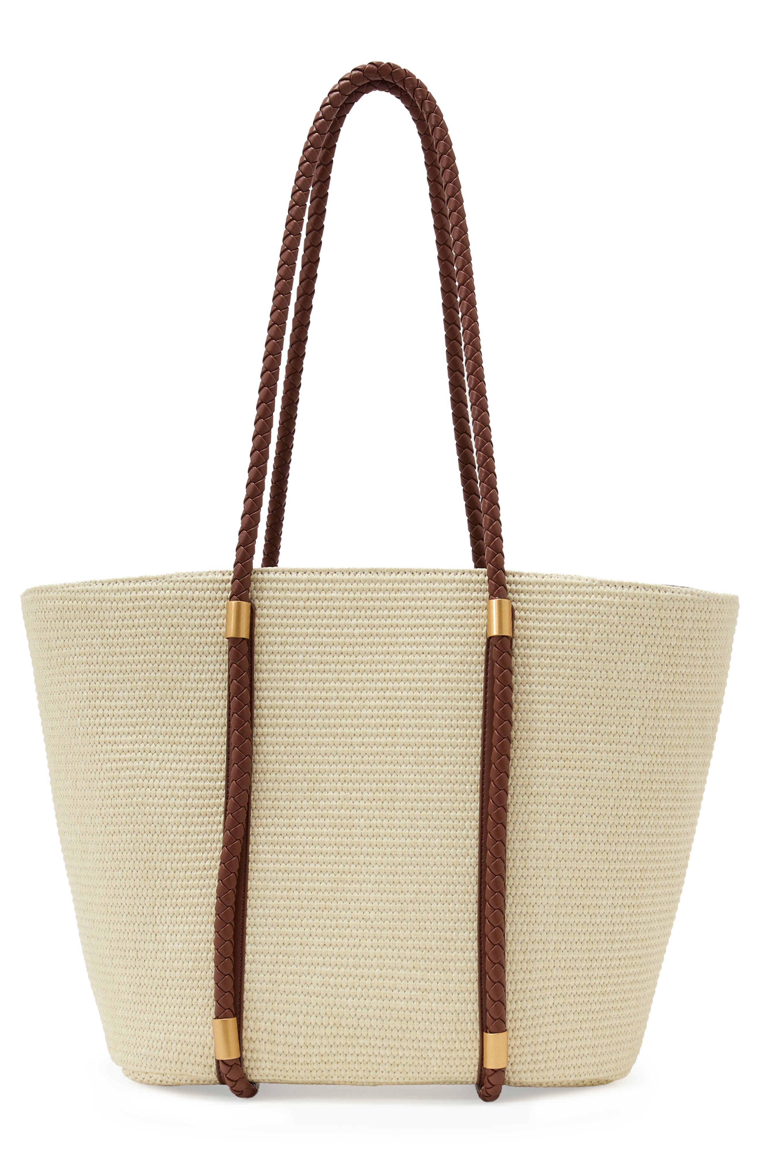 Reiss Rae Embroidered Straw Tote, Alternate, color, Natural