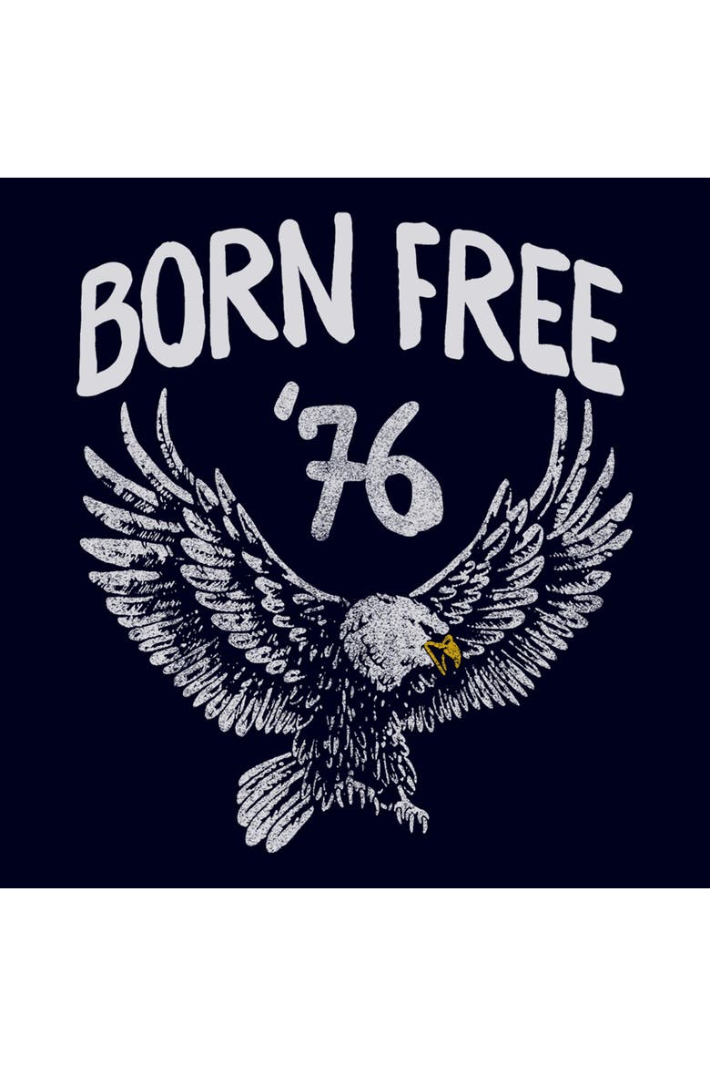 Men's Lost Gods Bald Eagle Born Free  Graphic T-Shirt, Alternate, color, Navy Blue
