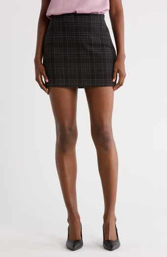 matty m. Plaid A-Line Mini Skirt