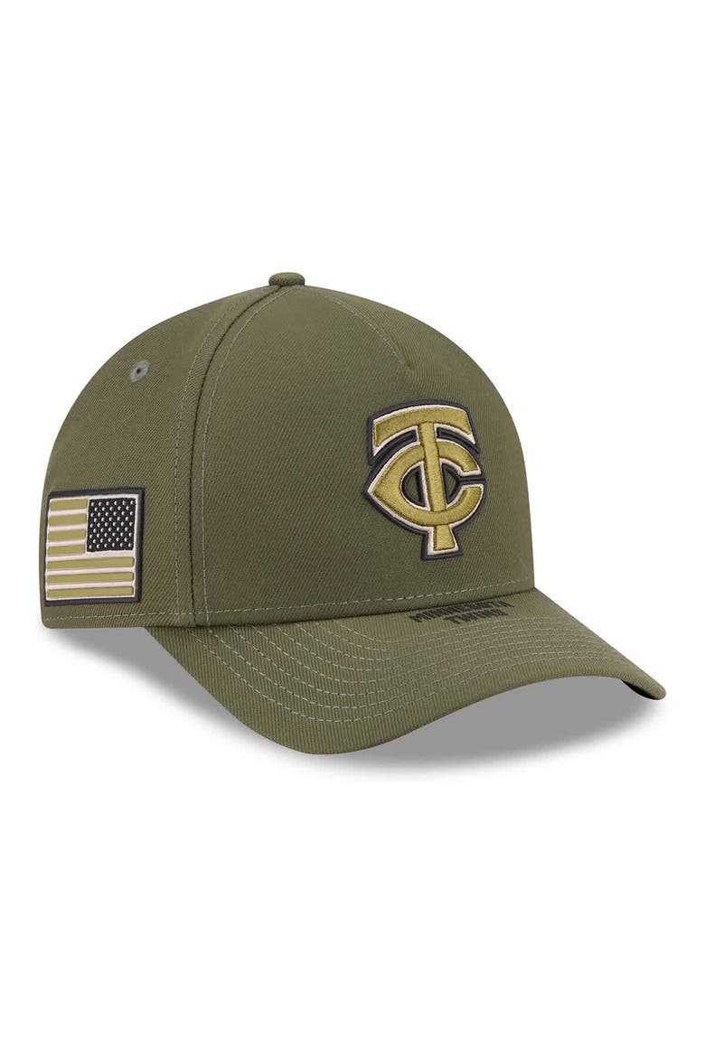 Youth New Era Olive Minnesota Twins 2026 Armed Forces Day 9FORTY M-Crown Adjustable Hat, Main, color, Olive