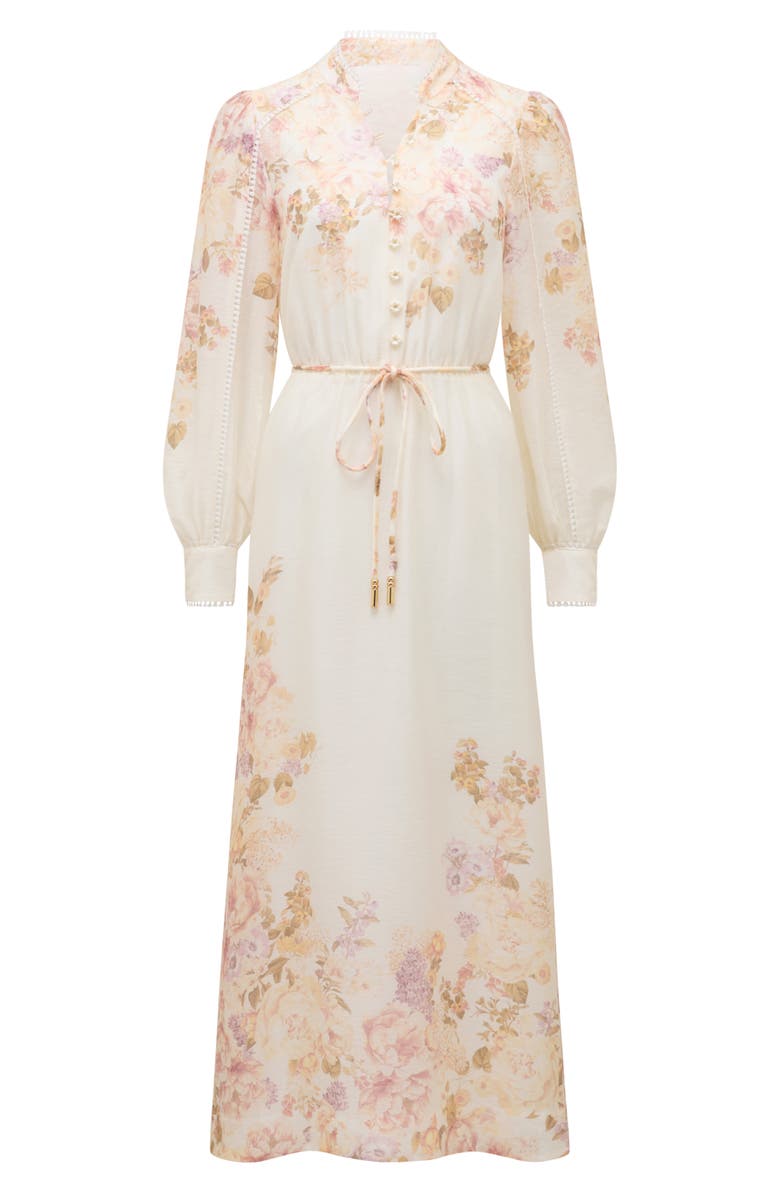 Ever New Placed Floral Long Sleeve Midi Dress, Alternate, color,