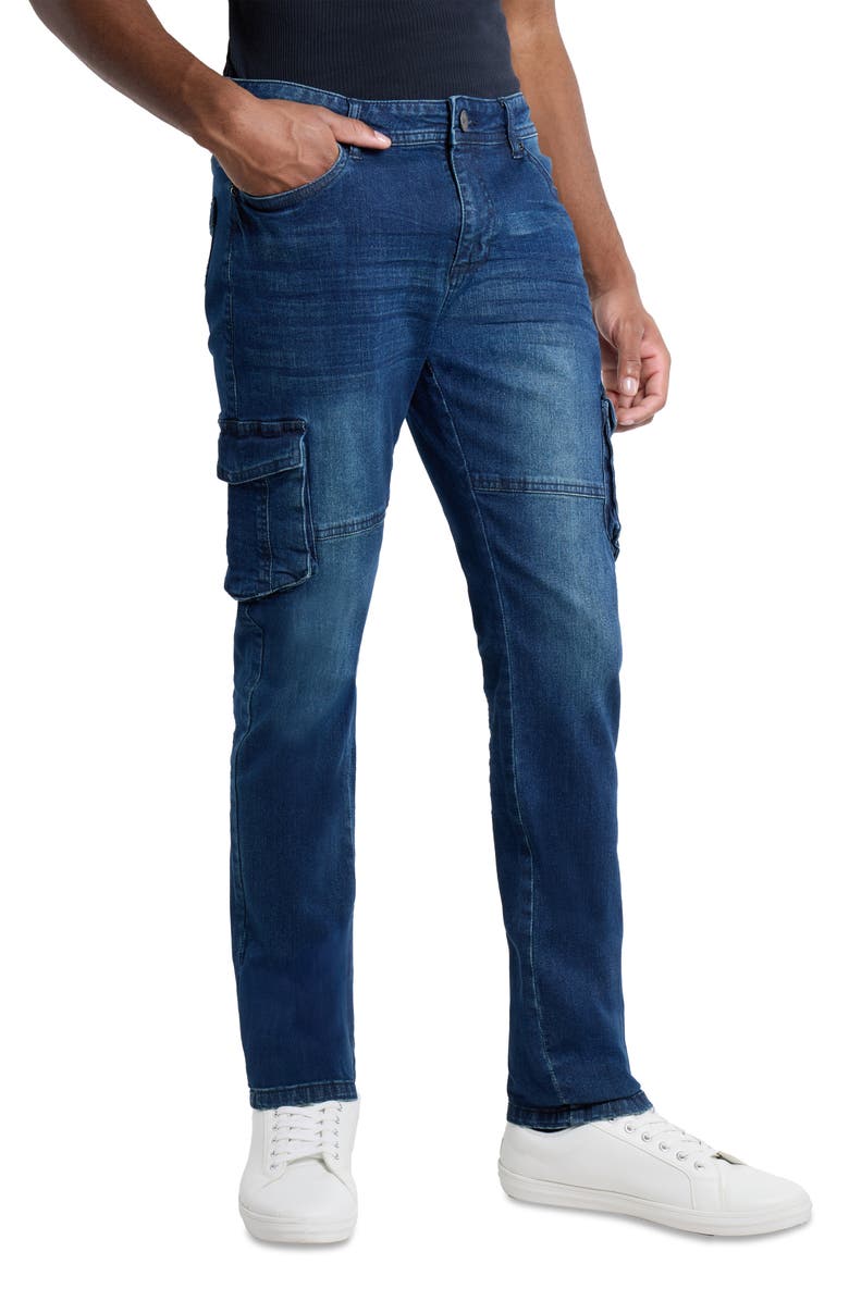 XRAY Slim Fit Cargo Jeans, Alternate, color, Medium Wash