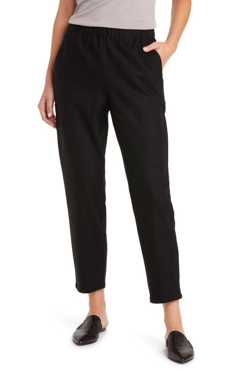Eileen Fisher Wool Tapered Ankle Pants, Main, color,