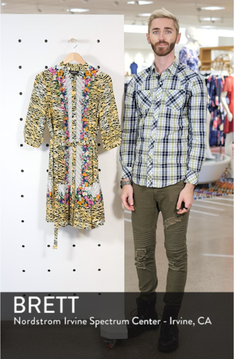 Tyra Print Silk Fit & Flare Dress, sales video thumbnail