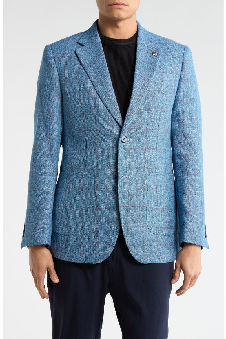 Slim Fit Two Button Blazer, Main, color, BLUE