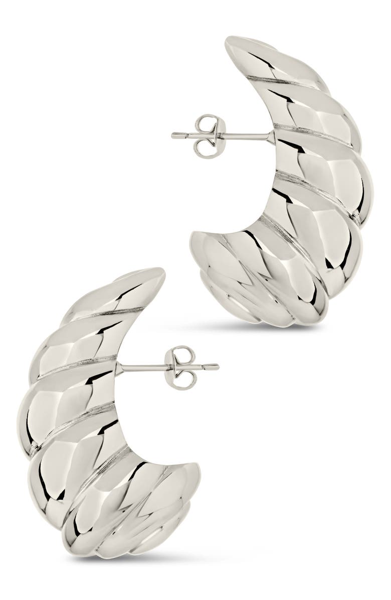 Sterling Forever Bobine Twist Stud Earrings, Alternate, color, Silver