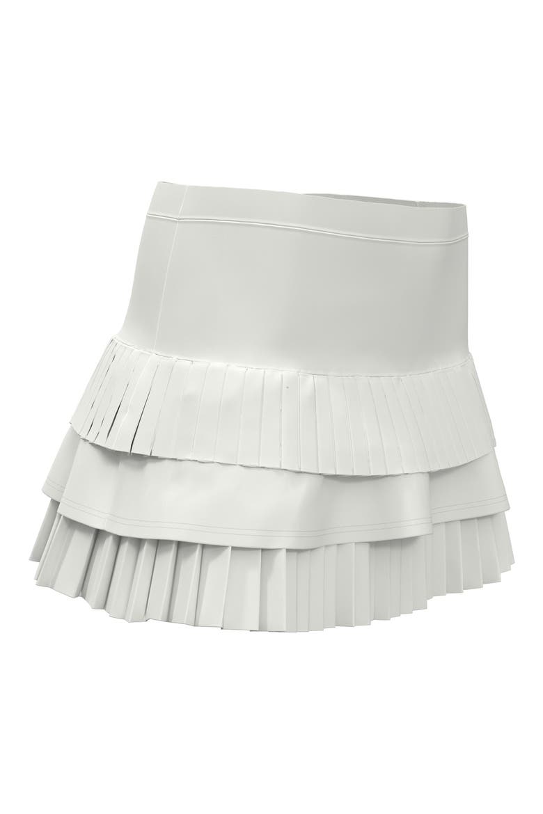 Pleated Ruffle Tiered Tennis Miniskirt, Alternate, color, BRIGHT WHITE