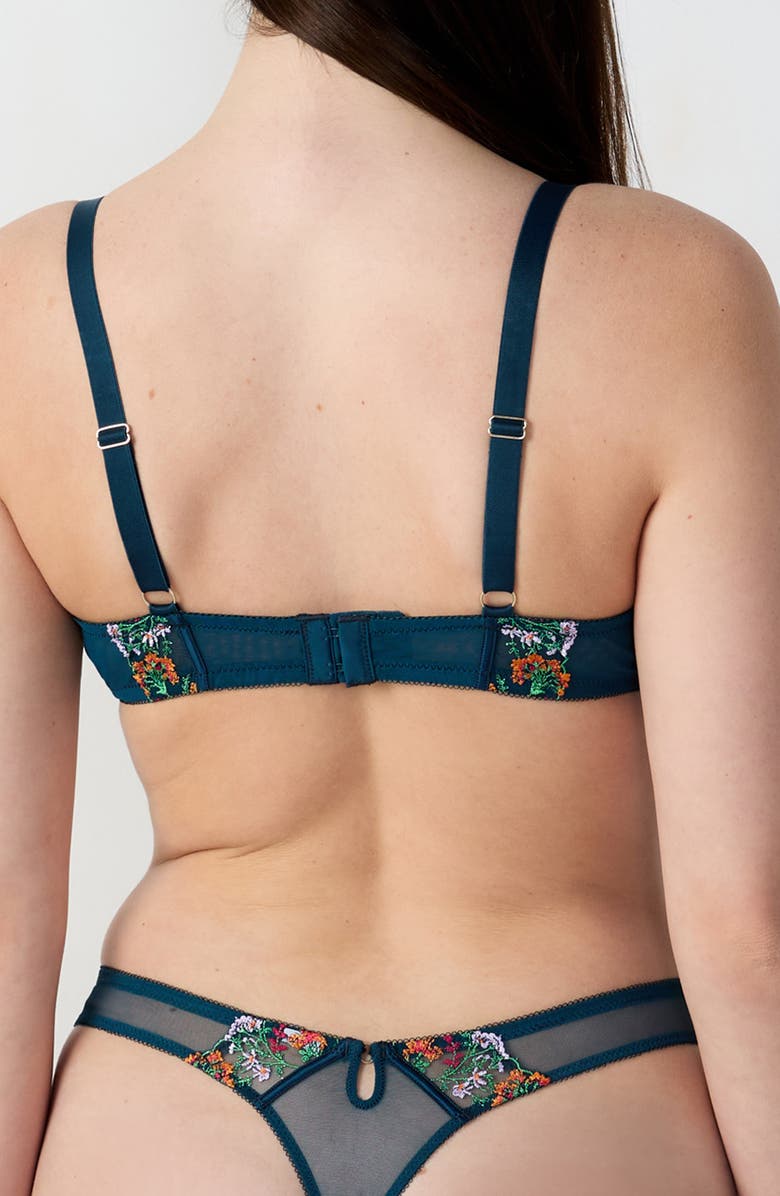 Etam Gourmandise No. 4 Underwire Demi Bra, Alternate, color, Petrol Blue