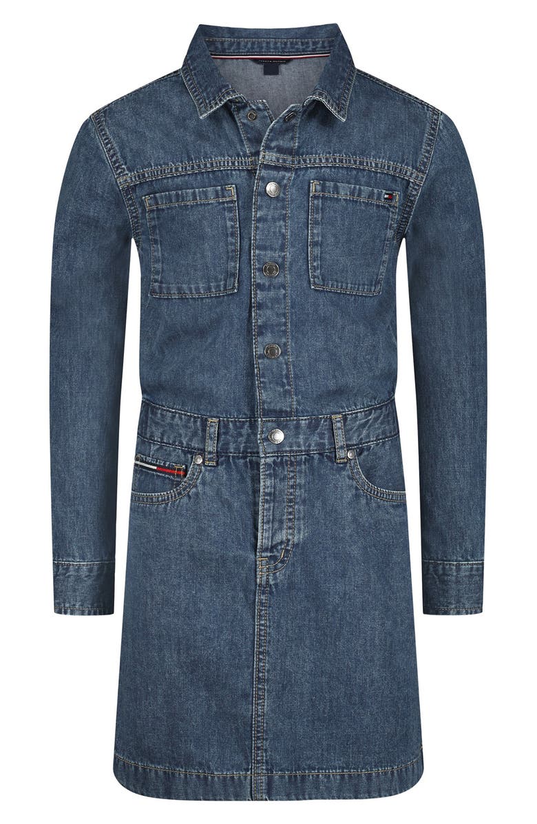 Tommy Hilfiger Kids' Denim Shirtdress, Main, color, Denim