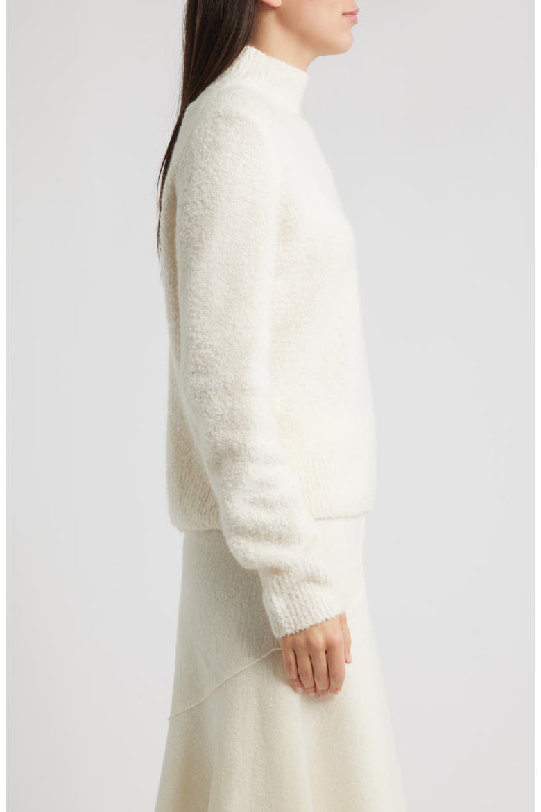 Fubrina Bouclé Wool & Cashmere Blend Mock Neck Sweater, Alternate, color, SOFT CREAM