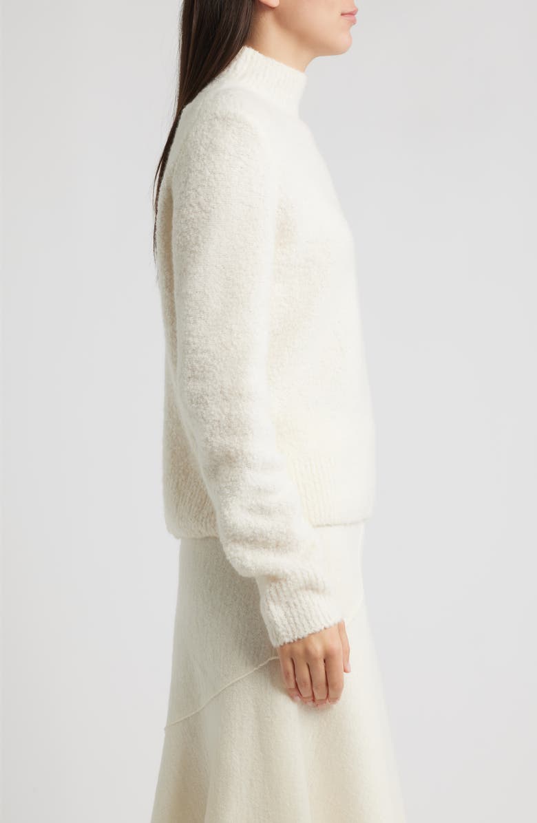BOSS Fubrina Bouclé Wool
Cashmere Blend Mock Neck Sweater, Alternate, color, Soft Cream