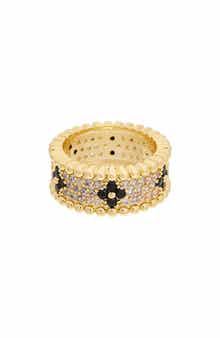 Juvell Floral Pavé Cubic Zirconia Band Ring