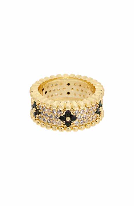 Juvell Floral Pavé Cubic Zirconia Band Ring