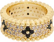 Juvell Floral Pavé Cubic Zirconia Band Ring