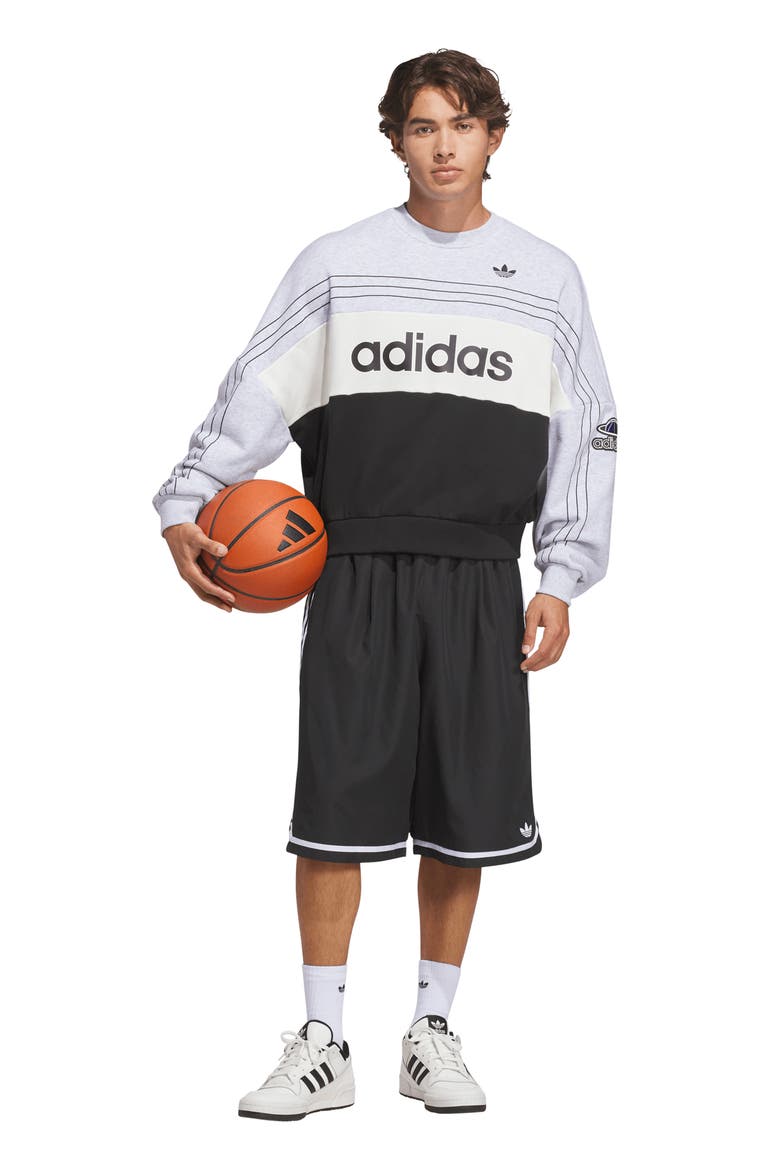 Varsity Sweatshirt, Alternate, color, LIGHT GREY / WHITE/ BLACK