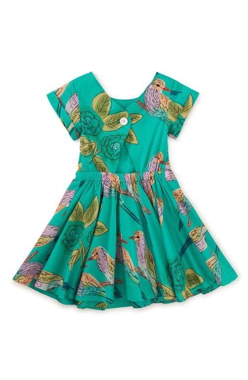 Shop Tea Collection Button Back Skirted Dress In Lilac Breasted Roller