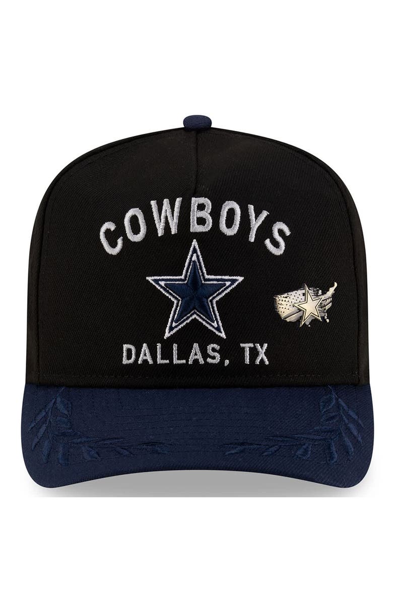 New Era Men's New Era Black/Navy Dallas Cowboys 2025 NFL Draft On Stage A-Frame 59FIFTY Fitted Hat, Alternate, color, Black