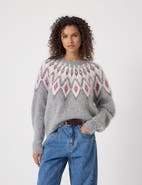 Hush Brushed Fair Isle Mohair Blend Sweater