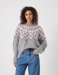 Hush Brushed Fair Isle Mohair Blend Sweater