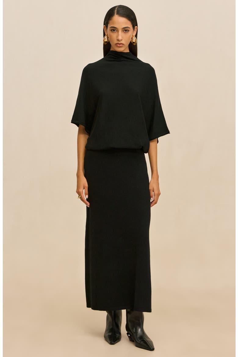 Infinity Merino Wool & Cashmere Blend Maxi Skirt, Alternate, color, BLACK