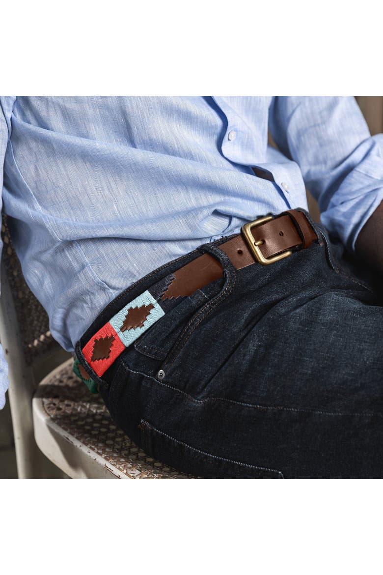 Multi Belt, Alternate, color, Brown/Navy/Red/Blue/Cream