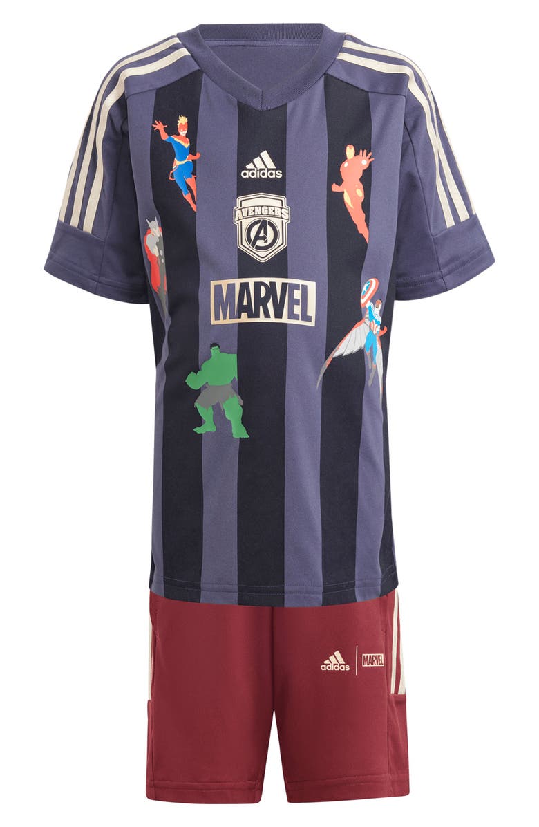 adidas Originals Kids' x Marvel Comics Avengers T-Shirt & Shorts Set, Main, color, 