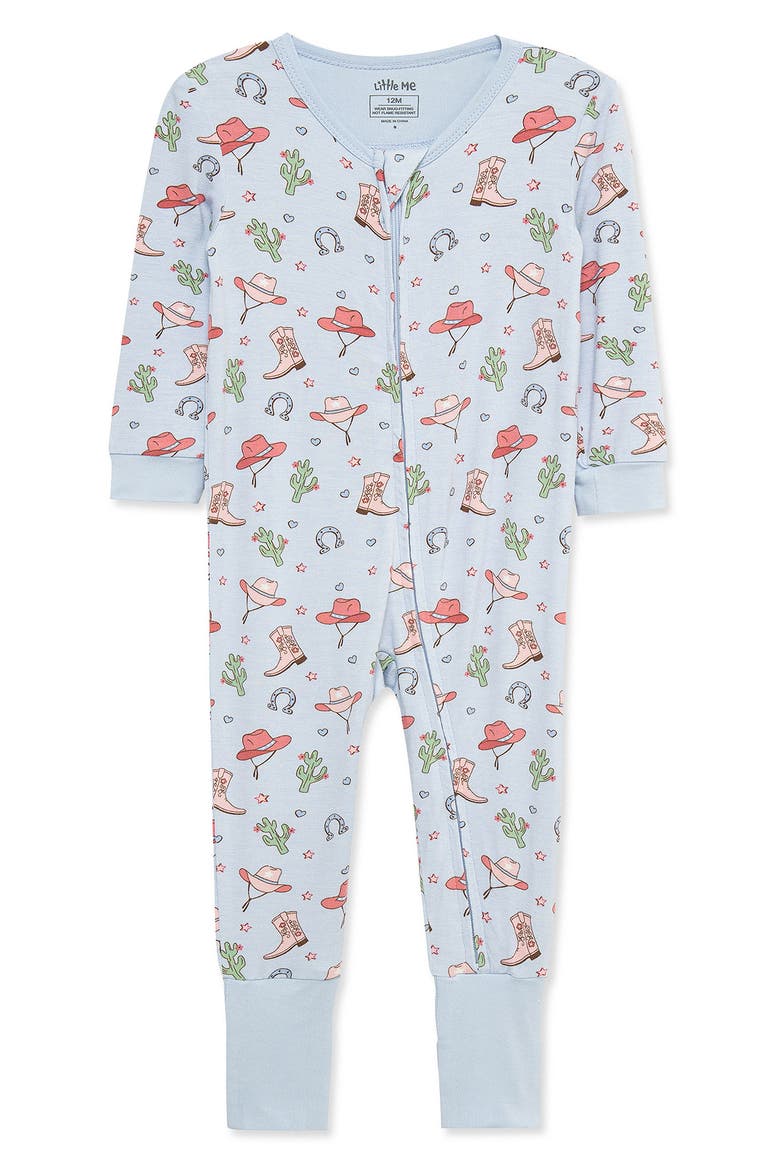 Kids' Cowgirl One-Piece Pajamas, Main, color, BLUE MULTI