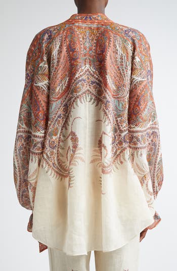 Zimmermann Rhiannon Paisley Tie Neck Top | Nordstrom