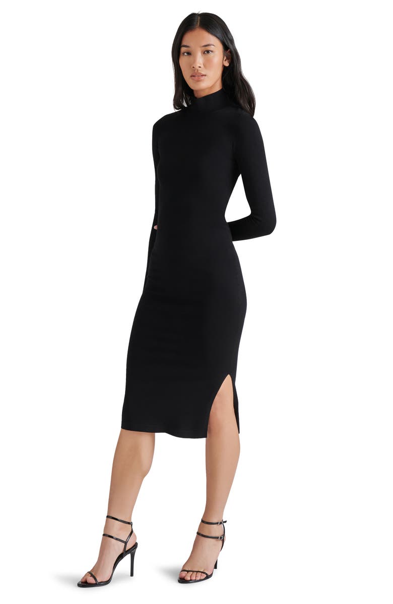 Steve Madden Maja Long Sleeve Turtleneck Sweater Dress, Alternate, color, Black