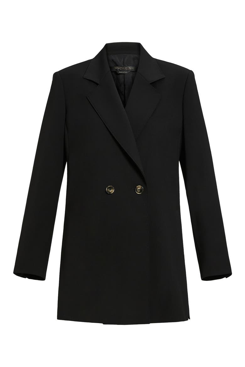 Zaino Virgin Wool Crepe Satin Blazer, Alternate, color, BLACK