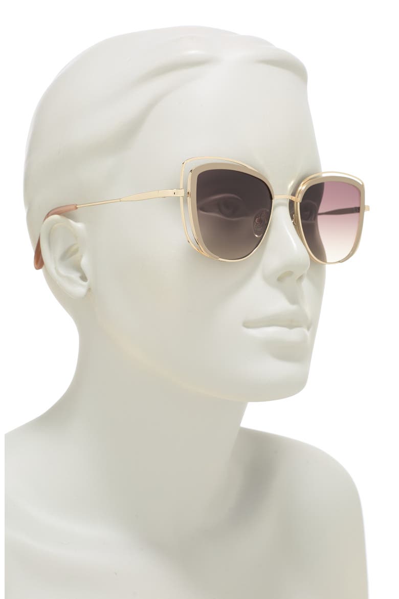 53mm Vented Cat Eye Sunglasses, Alternate, color, TAUPE