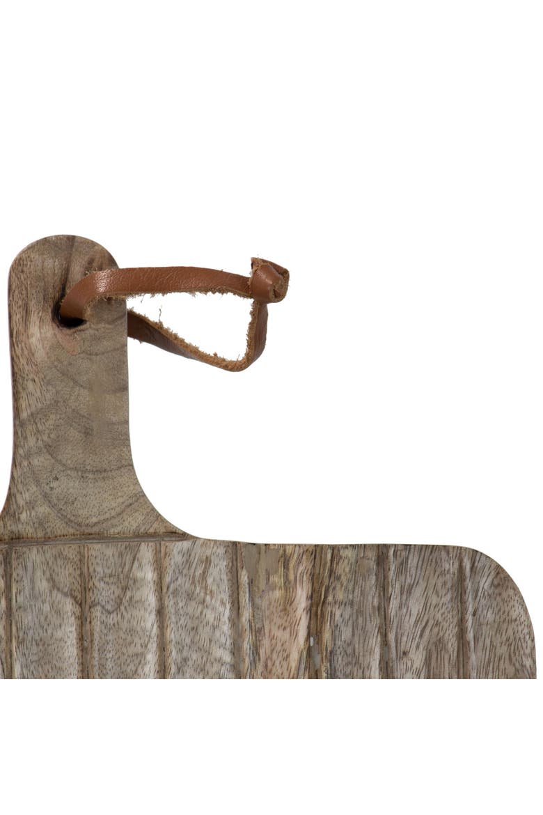11.5" x 20.5" Hand Carved Mango Wood Grain Serving Cutting Board, Alternate, color, Brown
