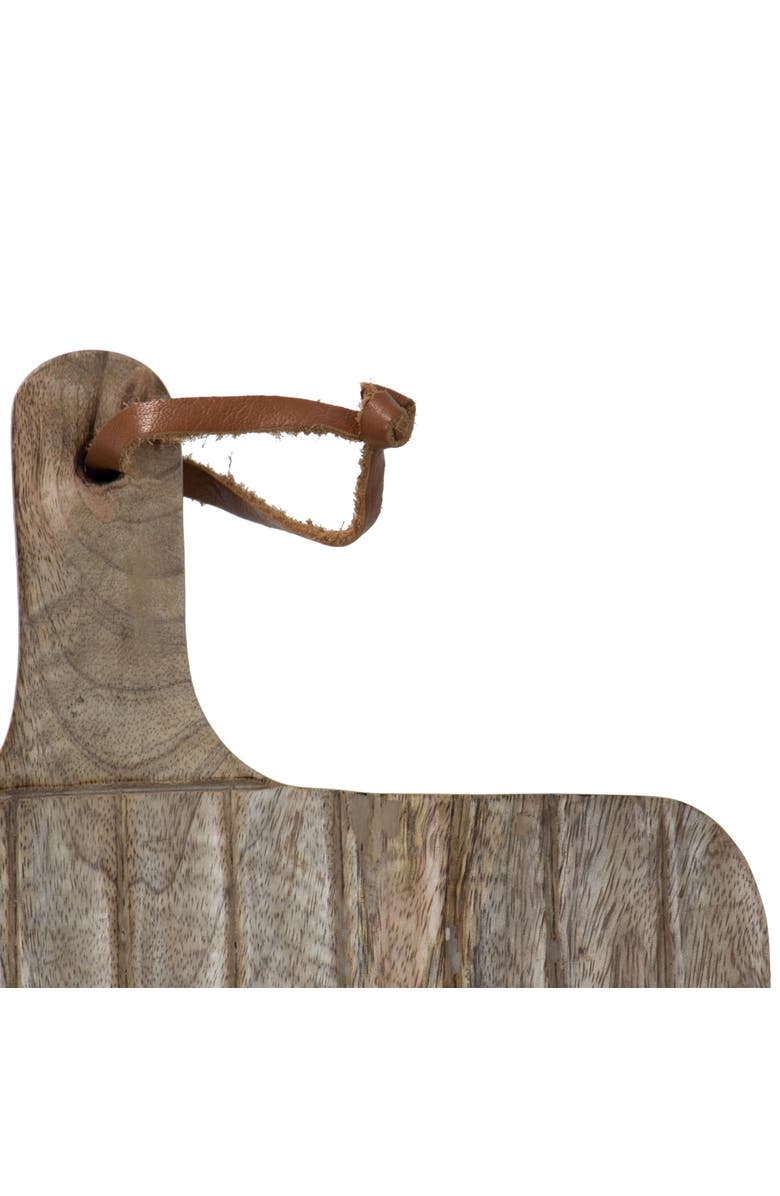 Foreside Home and Garden 11.5" x 20.5" Hand Carved Mango Wood Grain Serving Cutting Board, Alternate, color, Brown