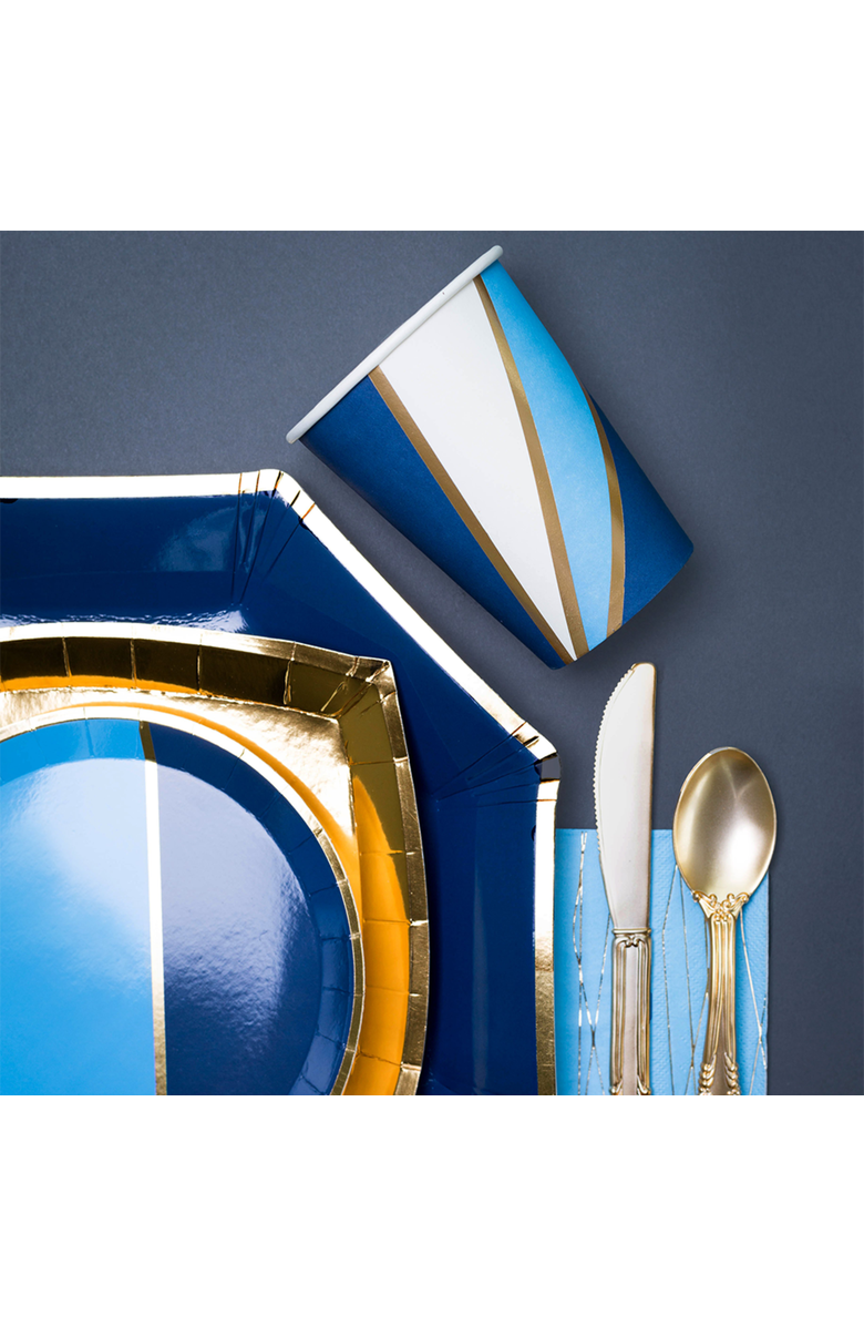 Jollity & Co. The Markle Blue and Gold Dessert Plates, Alternate, color, Assorted Pre-Pack