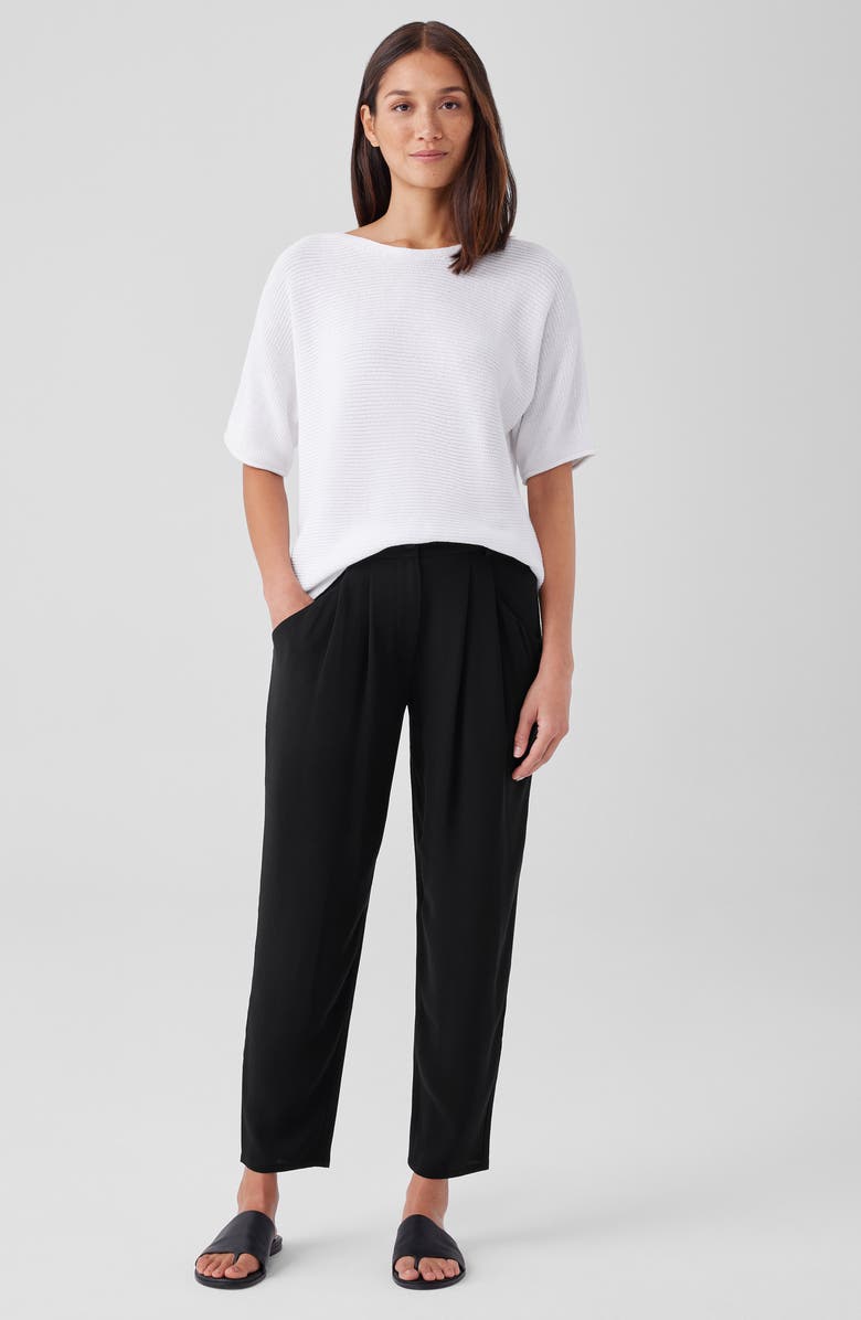 Eileen Fisher Tapered Leg Silk Crepe Ankle Pants, Alternate, color,