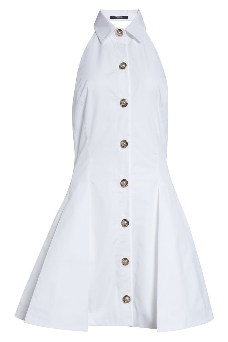 Open Back Cotton Poplin Shirtdress, Alternate, color, WHITE
