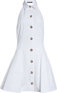 Balmain Open Back Cotton Poplin Shirtdress