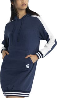 LUSSO Women's Lusso Navy New York Yankees Mara Tri-Blend Hoodie Dress