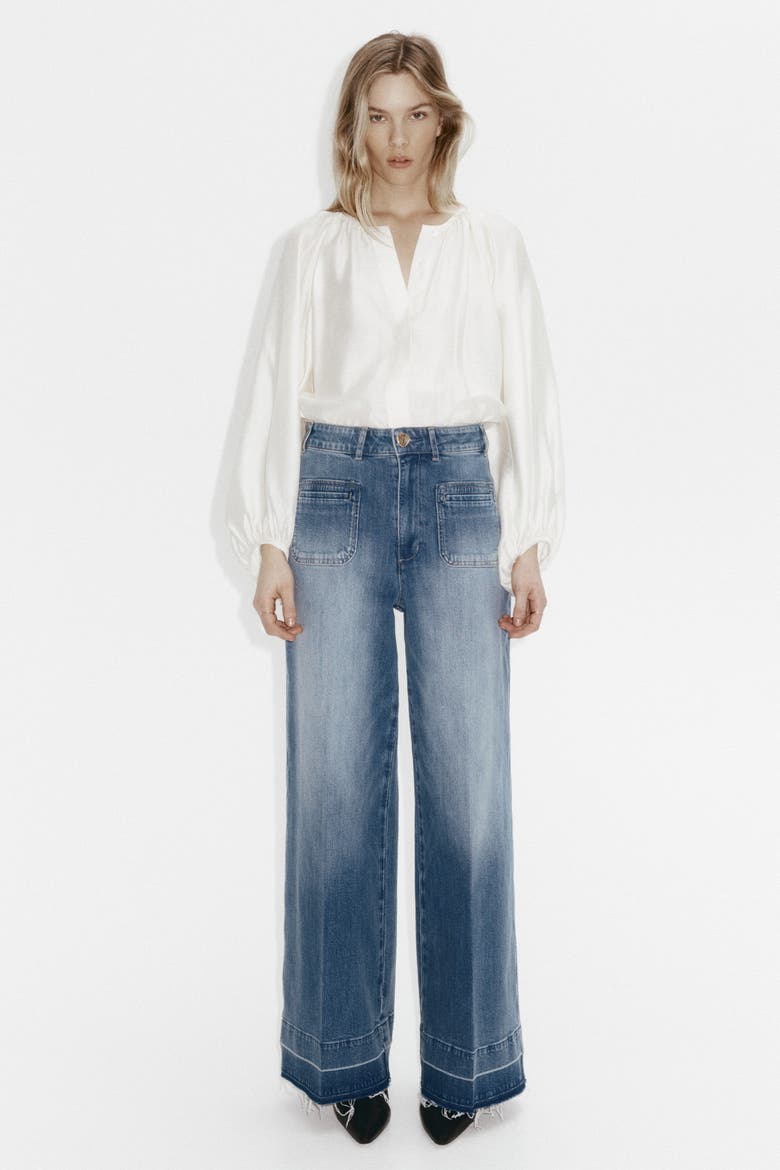 Wide High Jeans, Alternate, color, Denim blue