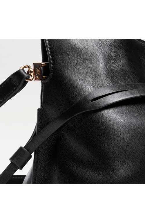 Sam Edelman Small Poppy Drawstring Leather Crossbody Bag In Black