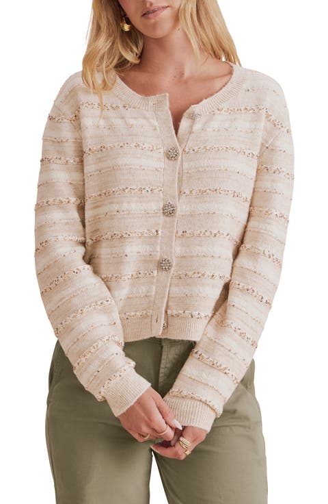 Lexa Stripe Sequin Cardigan
