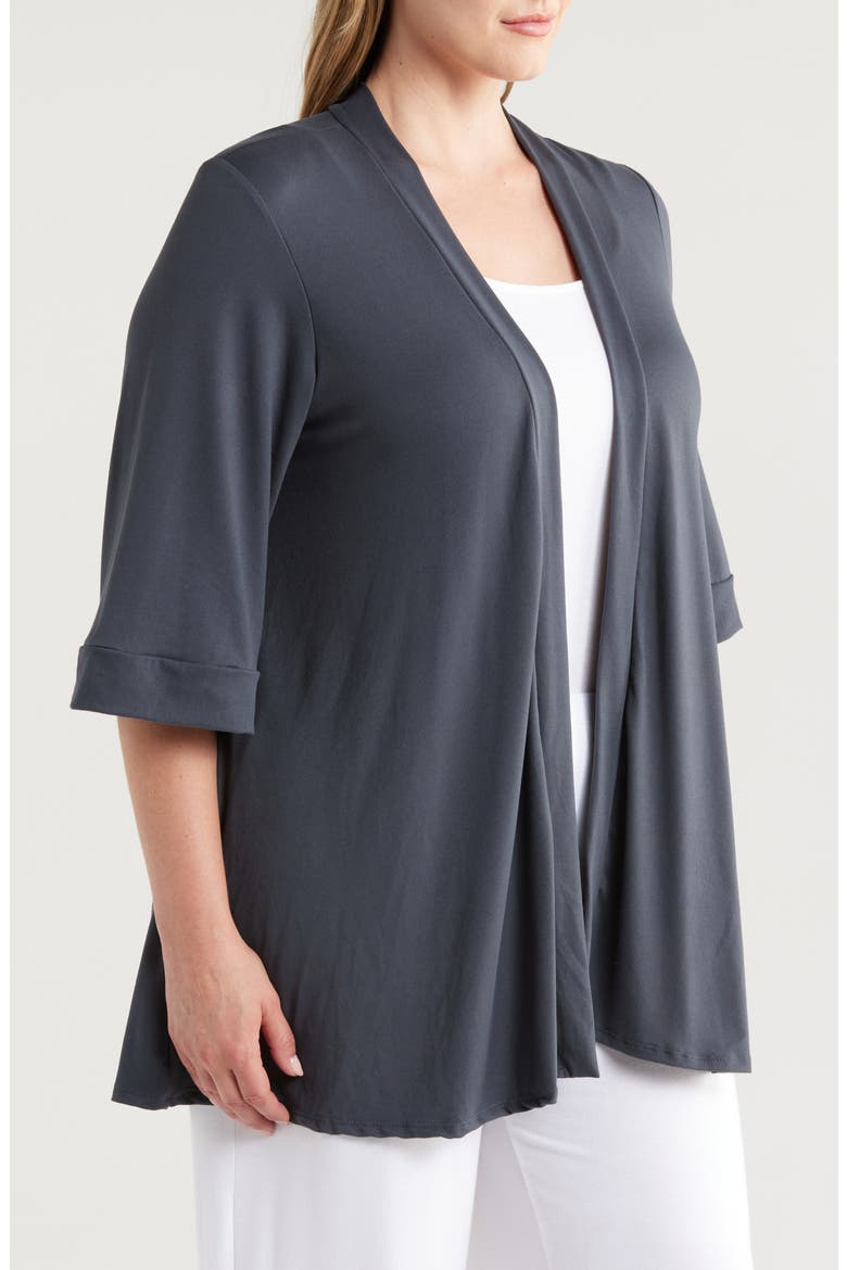 Open Front Cardigan, Alternate, color, CHARCOAL