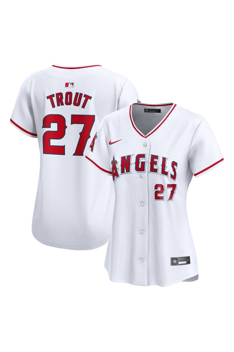 Women's Nike Mike Trout White Los Angeles Angels Home Limited Player Jersey, Main, color, White