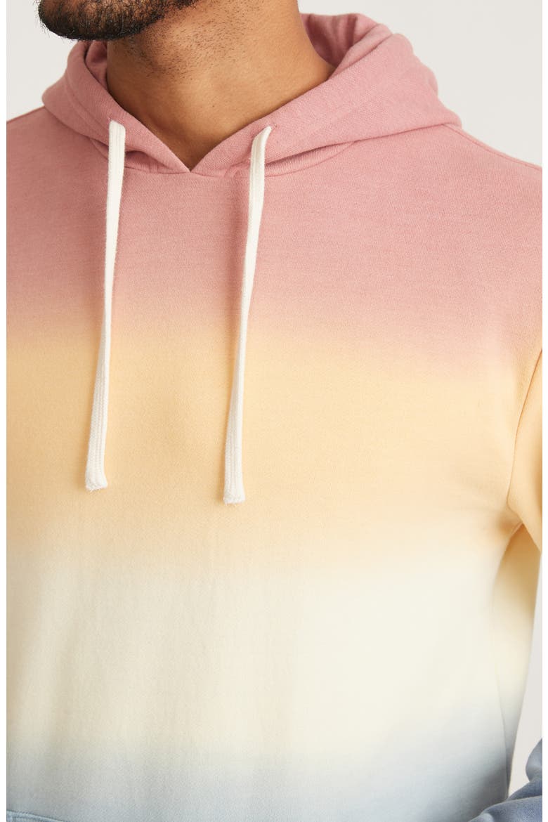 Signature Ombré Stripe Organic Cotton Blend Fleece Hoodie, Alternate, color, SUNSET OMBRE